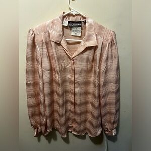 NWT Vintage lady manhattan button down shine blouse sz‎ 12